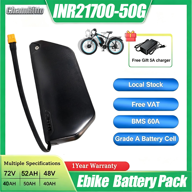 Electric Bicycle Battery 72V 30Ah - 36V 48V 52V Unterrohr 750W 1000W