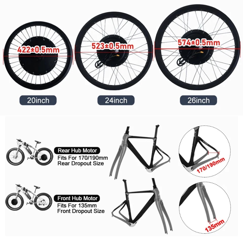 72V 3000W Fat Tire Schneefahrr – Ebike Conversion Kit 72V 3000W Bewertung und Preis