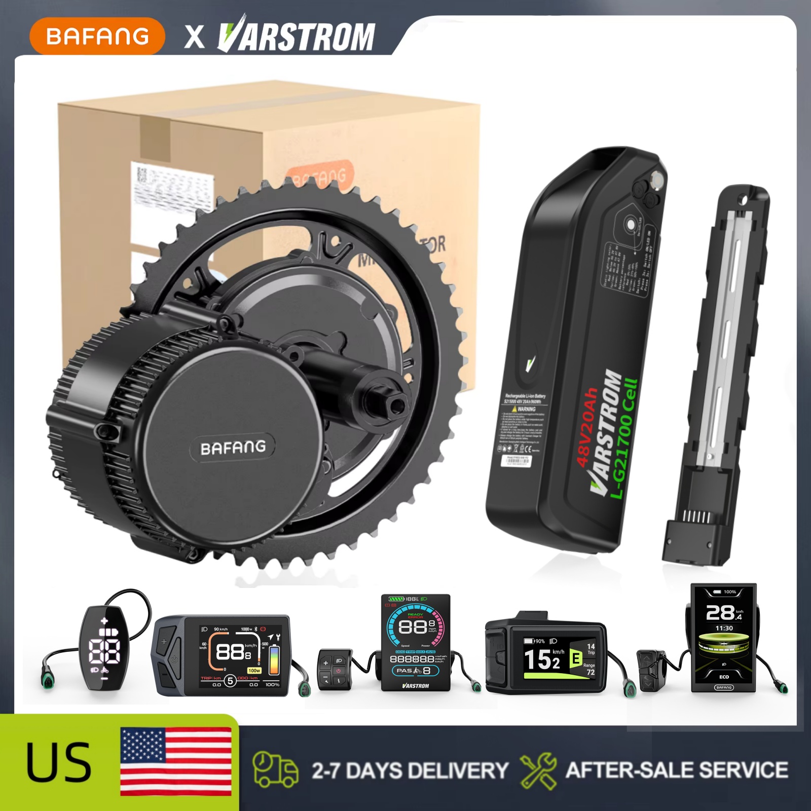 [US-Lager] Bafang 48V Mittelmo – Bafang Bbs02B 48V 750W Mid Drive Kit Bewertung und Preis